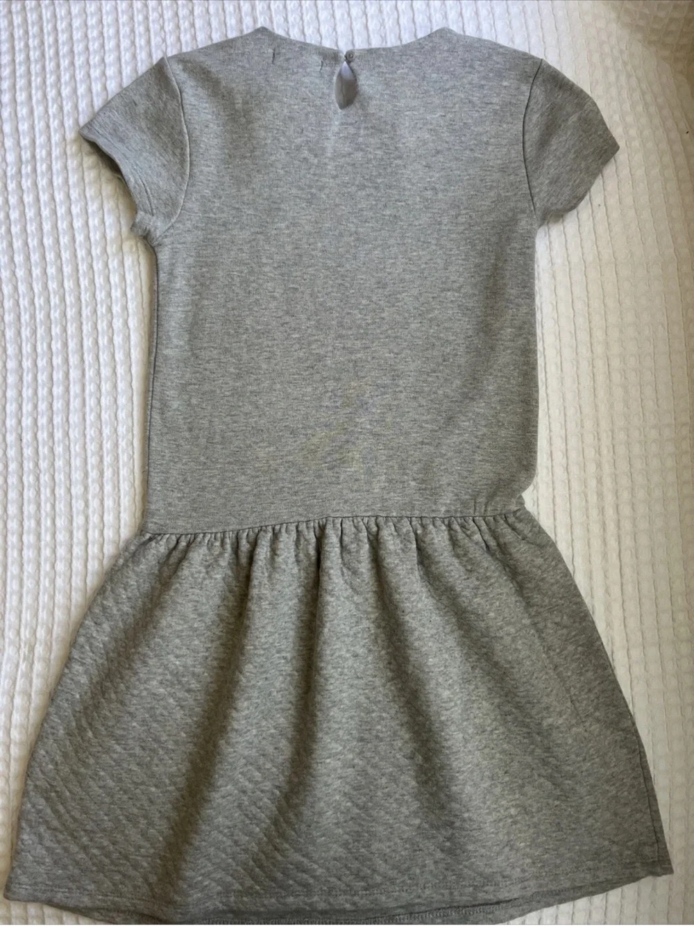 GAP Girls' Gray Short Sleeve Gathered Skirt Knit Dress size M